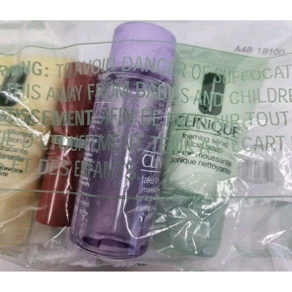 Clinique 5 pc Gift Set Lotion Foaming Soap Makeup Remover Mascara & Lipstick 01 - Picture 3 of 8